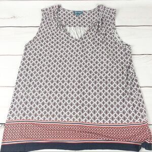 Fleur Bleu v-neck sleeveless top size 1X